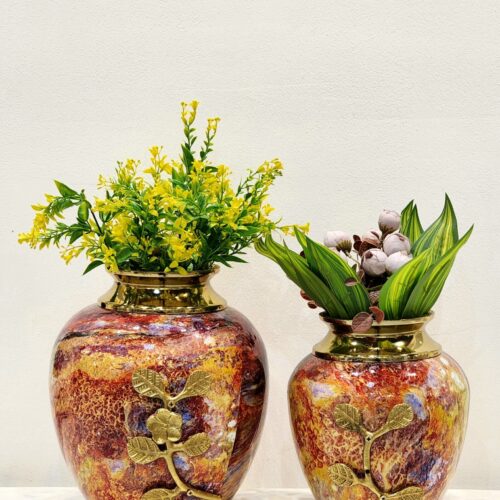 Multicolor Metal Vases For Living Room
