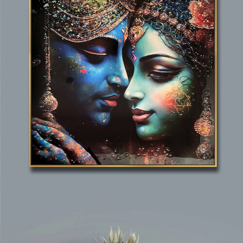 Radha Krishna Crystal Painting