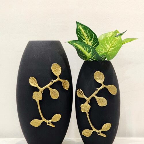 Matte Black Table top metal vases
