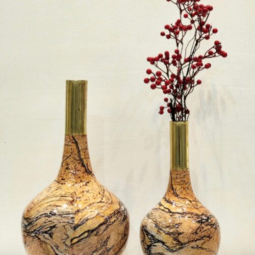 Brown Table Top Metal Vases