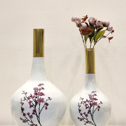 Elegant White Metal Vases