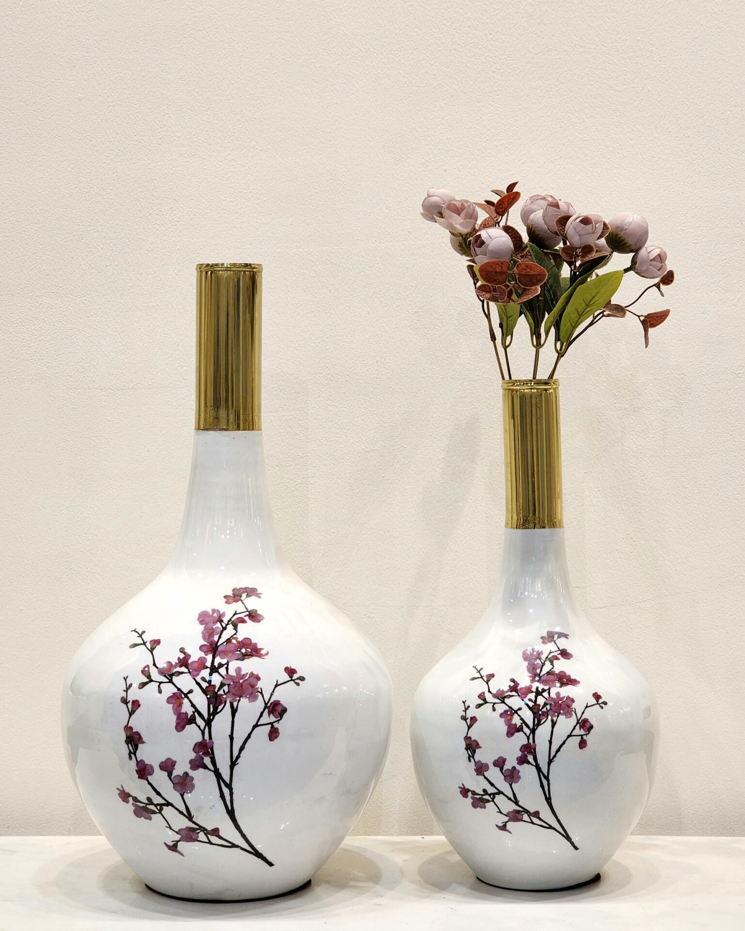 Elegant White Metal Vases