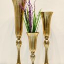 Golden Metal Vases set of 3 for home decor