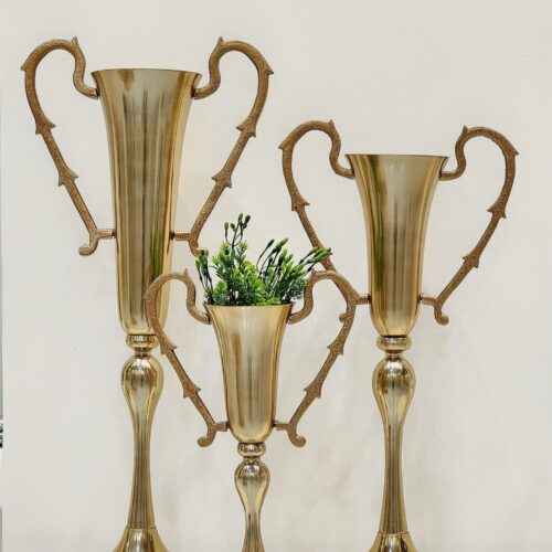 European Style Golden Metal Vases