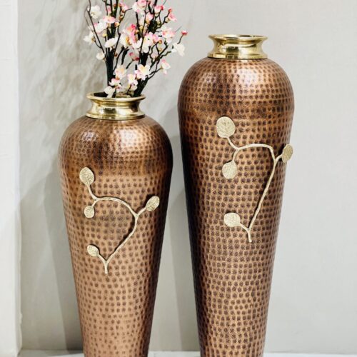 Copper Metal Floor Vases