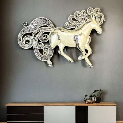 White Unicorn Metal Art