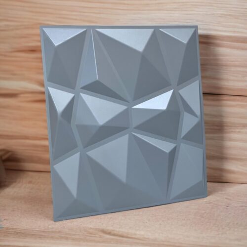 Matt Silver Diamond 3D PVC Panel