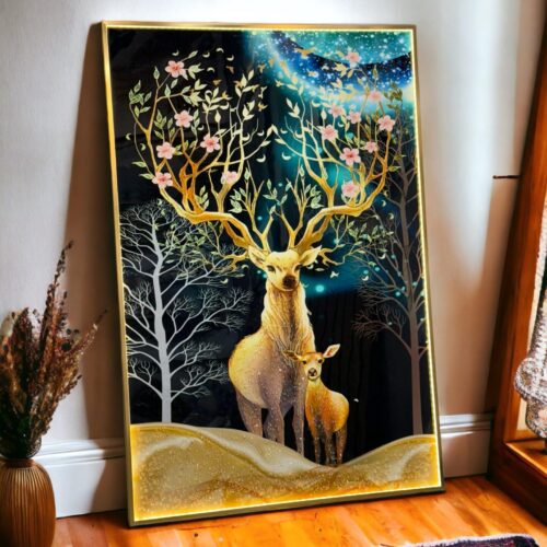 Deer Fantasy Crystal Painting with LED