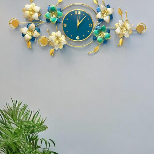 Decorative Floral Metal Wall Clocks for home decor