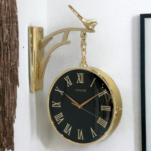 Black Double Sided Station Clock