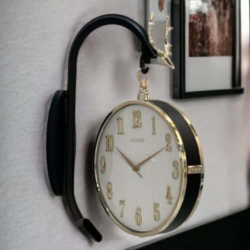 Black Handle Double Sided Station Clock