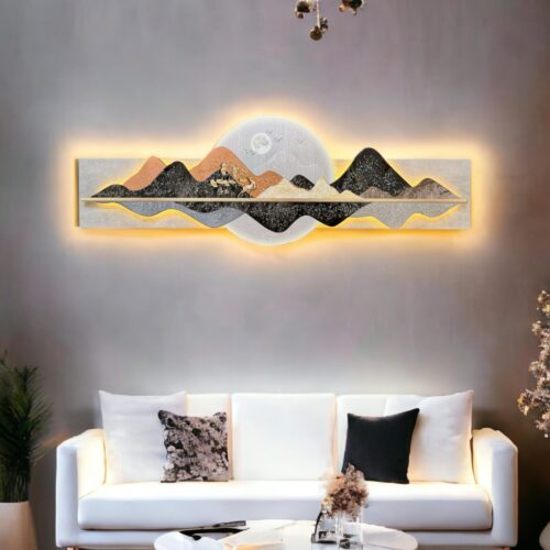 Modern LED Crystal Wall Mural For Living Room