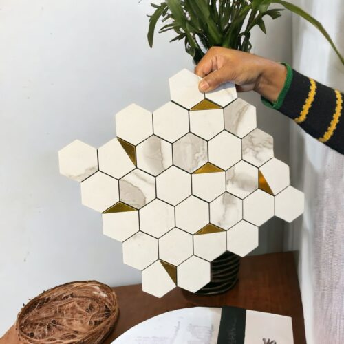 White Marble Design Mosaic Tile