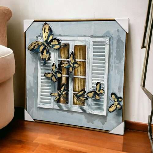 Butterfly 3D Embossed Canvas Painting
