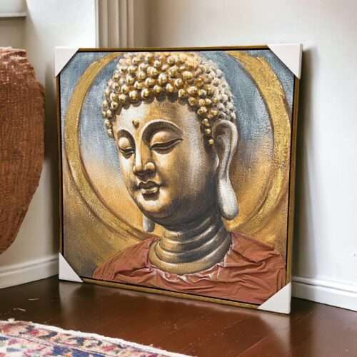 3D Embossed Buddha Canvas Painting