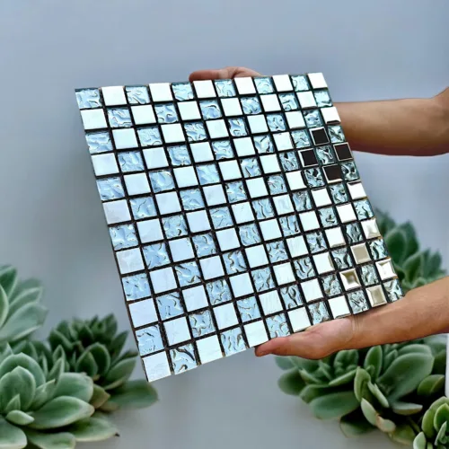 Glossy Silver Mosaic Tile for walls