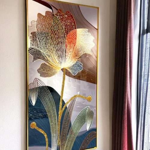 Large Premium Floral Crystal Wall Decor