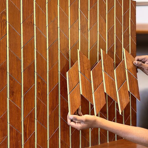 Wooden Self-Adhesive Mosaic Tile