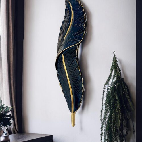 Black LED Feather Wall Art