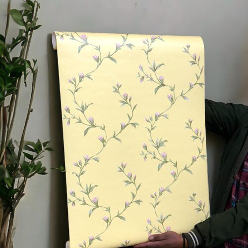 Cream Floral Pattern Wallpaper